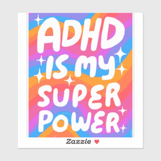 ADHD IS MIJN SUPERPOWER Leuke Kleurrijke Bubble Le Sticker (Vel)