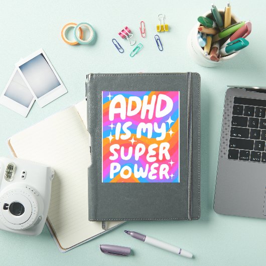 ADHD IS MIJN SUPERPOWER Leuke Kleurrijke Bubble Le Sticker (iPad Cover)