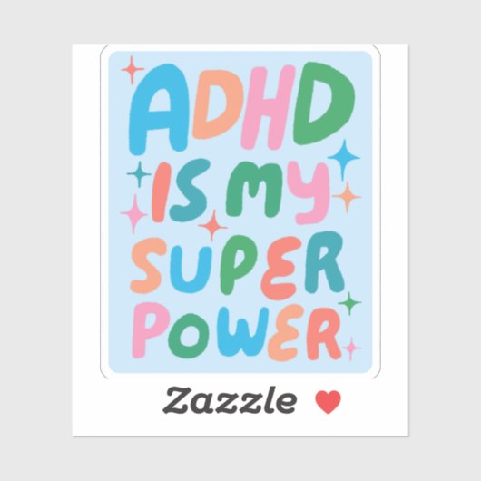 ADHD IS MIJN SUPERPOWER Leuke Kleurrijke Bubble Le Sticker (Vel)