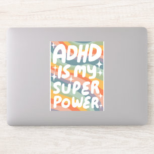 ADHD IS MIJN SUPERPOWER Leuke Kleurrijke Bubble Le Sticker