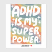 ADHD IS MIJN SUPERPOWER Leuke Kleurrijke Bubble Le Sticker (Vel)