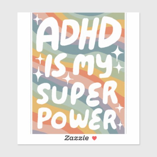 ADHD IS MIJN SUPERPOWER Leuke Kleurrijke Bubble Le Sticker (Vel)