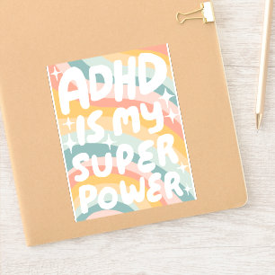 ADHD IS MIJN SUPERPOWER Leuke Kleurrijke Bubble Le Sticker