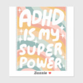 ADHD IS MIJN SUPERPOWER Leuke Kleurrijke Bubble Le Sticker (Vel)