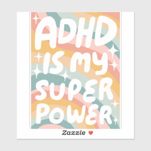 ADHD IS MIJN SUPERPOWER Leuke Kleurrijke Bubble Le Sticker (Vel)