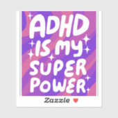 ADHD IS MIJN SUPERPOWER Leuke Kleurrijke Bubble Le Sticker (Vel)