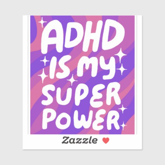 ADHD IS MIJN SUPERPOWER Leuke Kleurrijke Bubble Le Sticker (Vel)