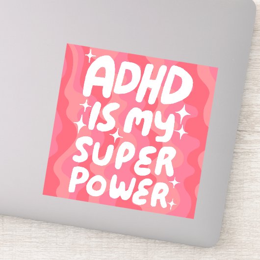 ADHD IS MIJN SUPERPOWER Leuke Kleurrijke Bubble Le Sticker (Detail)
