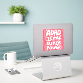 ADHD IS MIJN SUPERPOWER Leuke Kleurrijke Bubble Le Sticker (Laptop op bureau)