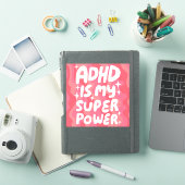 ADHD IS MIJN SUPERPOWER Leuke Kleurrijke Bubble Le Sticker (iPad Cover)