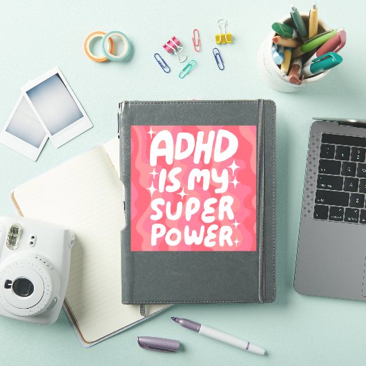 ADHD IS MIJN SUPERPOWER Leuke Kleurrijke Bubble Le Sticker (iPad Cover)