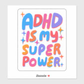 ADHD IS MIJN SUPERPOWER Leuke Kleurrijke Bubble Le Sticker (Vel)