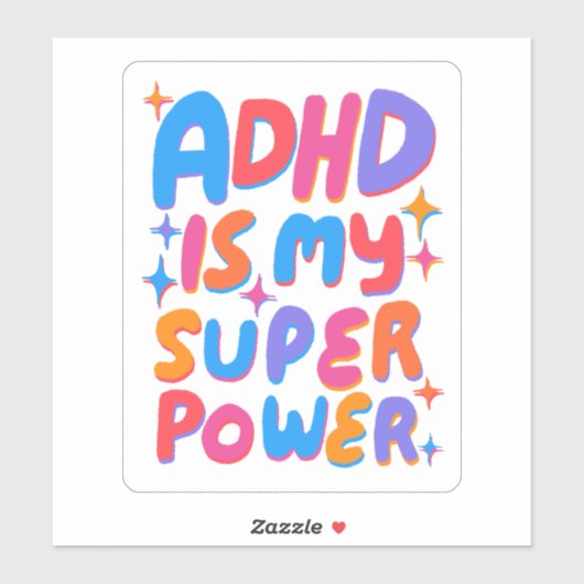 ADHD IS MIJN SUPERPOWER Leuke Kleurrijke Bubble Le Sticker (Vel)
