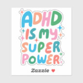ADHD IS MIJN SUPERPOWER Leuke Kleurrijke Bubble Le Sticker (Vel)