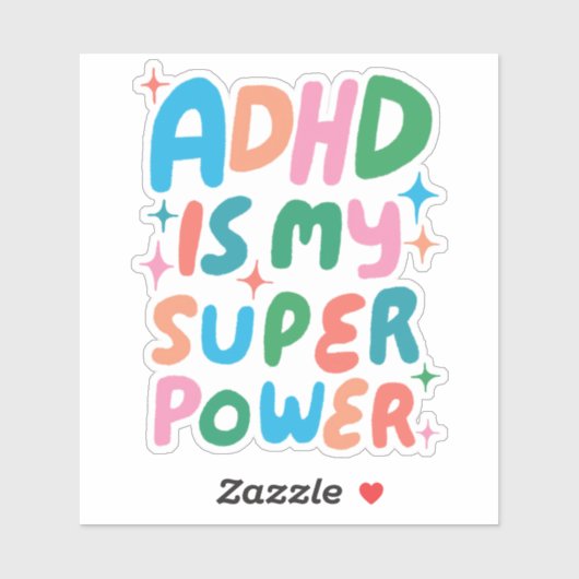 ADHD IS MIJN SUPERPOWER Leuke Kleurrijke Bubble Le Sticker (Vel)