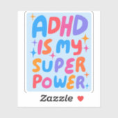 ADHD IS MIJN SUPERPOWER Leuke Kleurrijke Bubble Le Sticker (Vel)