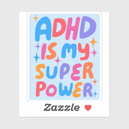 ADHD IS MIJN SUPERPOWER Leuke Kleurrijke Bubble Le Sticker (Vel)