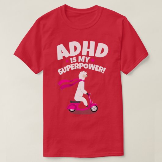 ADHD is Mijn Superpower Llama T-shirt (Design voorkant)