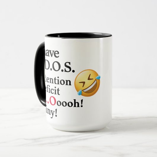 ADHD Joke Funny Kantoor Coffee, Tea, cacaokeramiek Mok (Voorkant links)
