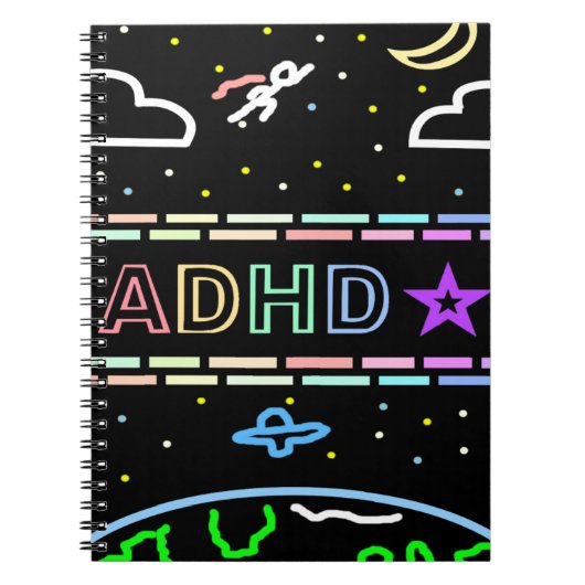 ADHD Journaal Kids Ruimtevaart Thema Notitieboek (Voorkant)
