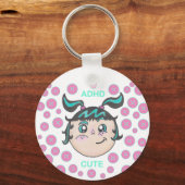ADHD keychain with "ADHD Cute" illustration (Achterkant)
