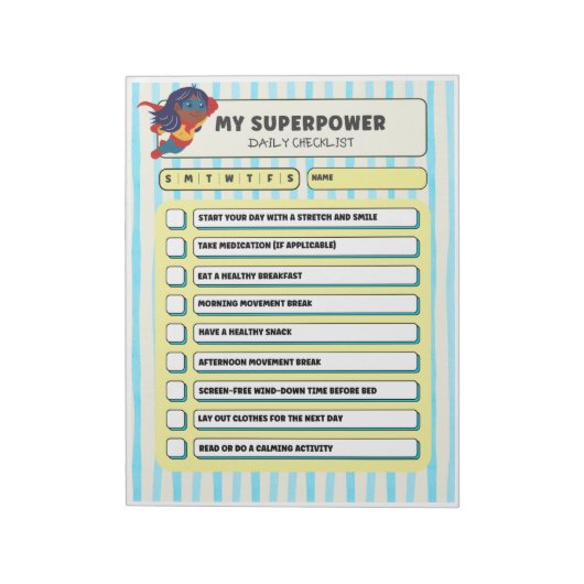 ADHD KIds Daily Checklist  Notitieblok (Linkerzijde)