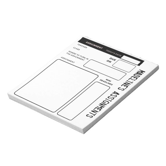 ADHD Kinder persoonlijke pad voor thuiswerk Notitieblok (Linkerzijde)