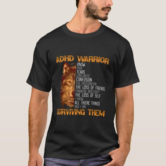 ADHD Krijger Omarm Neurodiversiteit ADHD Bewustzij T-shirt (Voorkant)