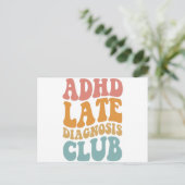 ADHD laat diagnose club grappig neurodiversiteit c Briefkaart (Staand voorkant)