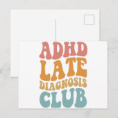 ADHD laat diagnose club grappig neurodiversiteit c Briefkaart (Voorkant / Achterkant)