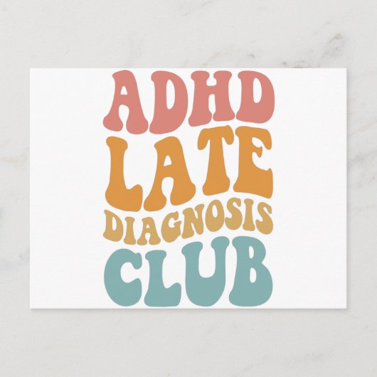 ADHD laat diagnose club grappig neurodiversiteit c Briefkaart (Voorkant)