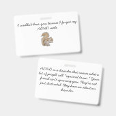 ADHD-label "Squirrel Brain" Badge (Voor- en achterkant)