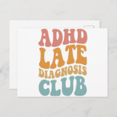 ADHD late diagnose Club Grappig Neurodiversiteit C Briefkaart (Voorkant / Achterkant)