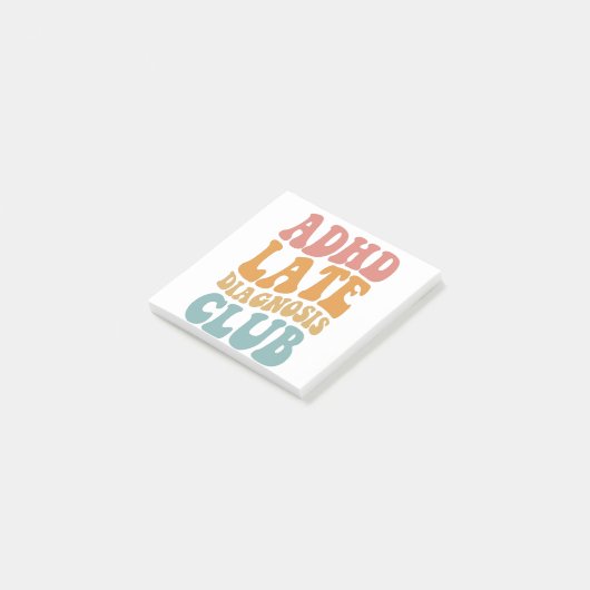 ADHD late diagnose club grappig neurodiversiteit c Post-it® Notes (Schuin)