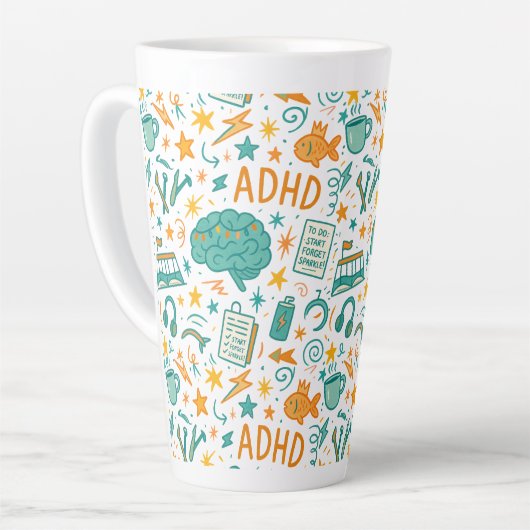 ADHD: Magisch afgeleid Latte Mok (Linkerhoek)