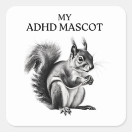 ADHD mascotte Vierkante Sticker