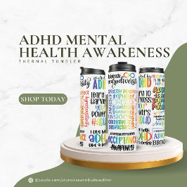ADHD Mental Health Awareness Thermal Tumbler Thermosbeker