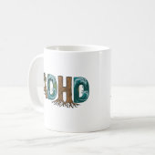 ADHD Natuur Elementen Typografie Ontwerp Koffiemok (Voorkant links)