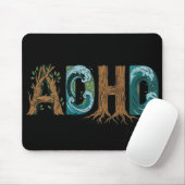 ADHD Natuur Elementen Typografie Ontwerp Muismat (Met muis)