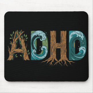 ADHD Natuur Elementen Typografie Ontwerp Muismat