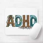 ADHD Natuur Elementen Typografie Ontwerp Muismat (Met muis)