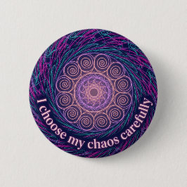 ADHD Neurodivergent Choose My Chaos Mandala Art Ronde Button 5,7 Cm