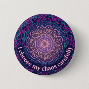 ADHD Neurodivergent Kies Mijn Chaos Mandala Kunst Ronde Button 5,7 Cm