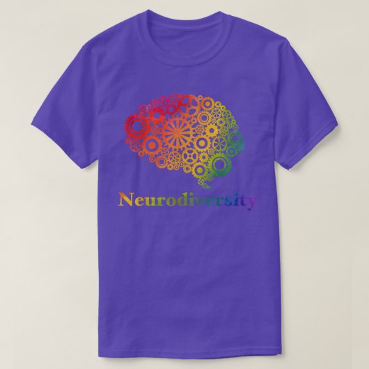 ADHD Neurodiverse Rainbow Autisme Awareness Ribbon T-shirt (Design voorkant)