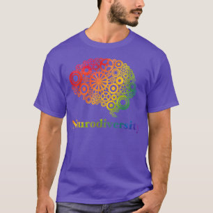 ADHD Neurodiverse Rainbow Autisme Awareness Ribbon T-shirt