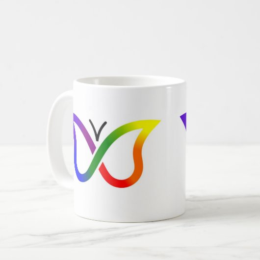 ADHD Neurodiversity Butterfly Mok (wit) (Voorkant links)