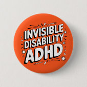 ADHD onzichtbare invaliditeitsknop Ronde Button 5,7 Cm (Voorkant)