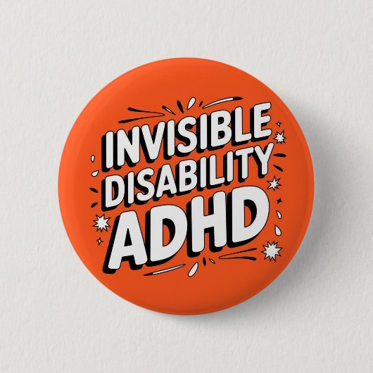 ADHD onzichtbare invaliditeitsknop Ronde Button 5,7 Cm (Voorkant)