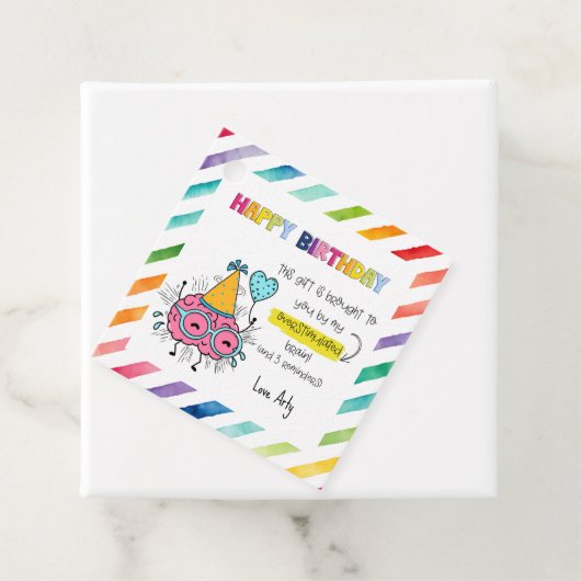ADHD Overgestimuleerde hersenverjaardag ASS Autism Bedankjes Labels (In situ)