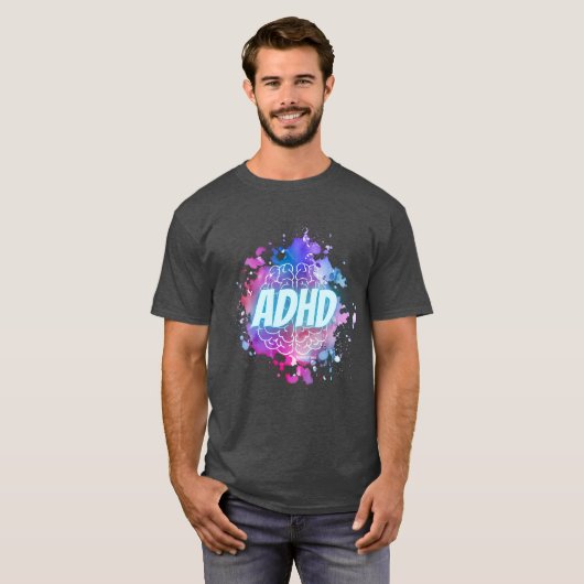ADHD Paint Splatter Brain Shirt (Voorkant volledig)